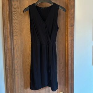 Black faux wrap dress